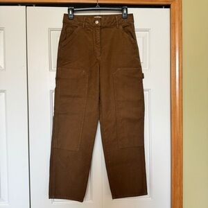 aritzia wilfred free riley carpenter pants in gold size 6